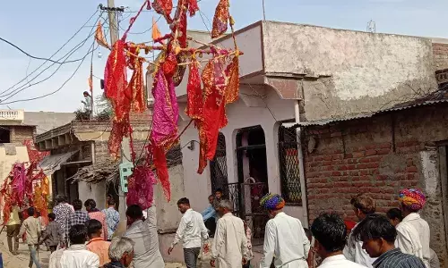 नेजा की सवारी निकाली, दिहाड़ी माता की पूजा किया