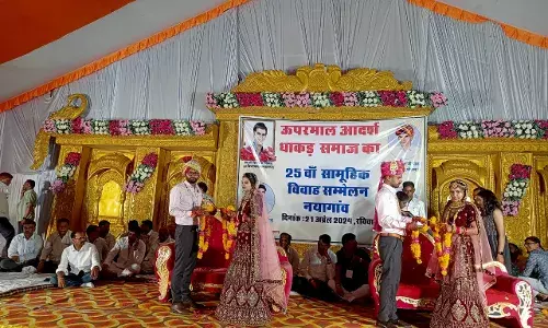 25 वे आदर्श धाकड़ सामूहिक विवाह सम्मेलन में 75 जोड़े बंधे परिणय सूत्र में