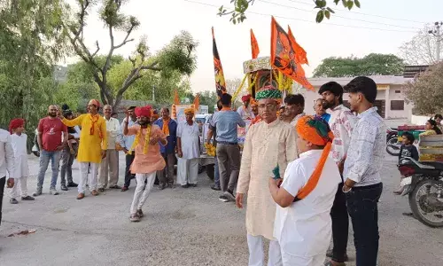 बनेड़ा में सेन जयंती महोत्सव के उपलक्ष में निकली भव्य शोभा यात्रा