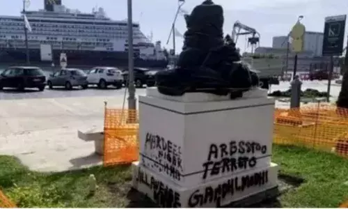 इटली में खालिस्तानियों ने मचाया बवाल: महात्मा गांधी की जिस प्रतिमा का पीएम मोदी को करना था उद्घाटन, उसे तोड़ा इटली में खालिस्तानियों ने मचाया बवाल: महात्मा गांधी की जिस प्रतिमा का पीएम मोदी को करना था उद्घाटन, उसे तोड़ा