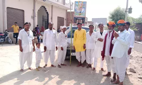 वीर तेजाजी महाराज को शोभायात्रा निकाली