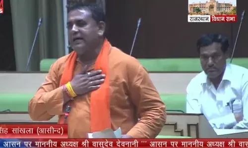 विधायक साँखला ने विधानसभा में माही व जवाई योजना में सर प्लस पानी को दिवेर खारी नदी को जोड़ने की रखी मांग