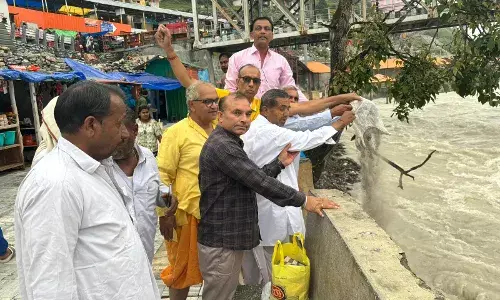 बाणमाता पर आयोजित महायज्ञ की भभूति बद्रीनाथ की अलकनंदा नदी में विसर्जित