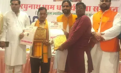 महर्षि बाबूलाल शास्त्री व डॉ बालकिशन शर्मा भारत गोरव से सम्मानित