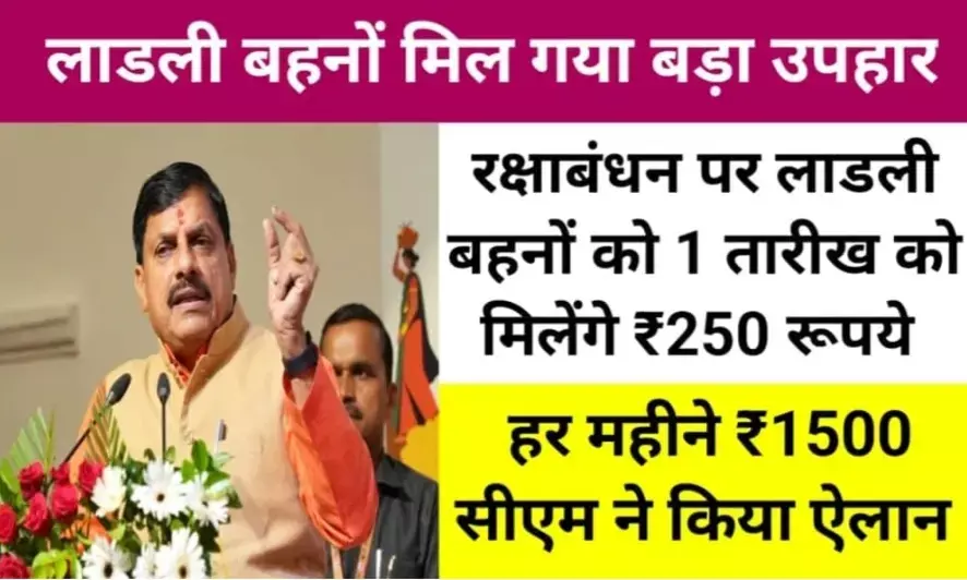 लाड़ली बहनों को राखी। पर  एक और बड़ा तोहफा, 250 रुपए और सस्ता सिलेंडर