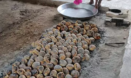 धनोप में गांव बाहर भोज का आयोजन