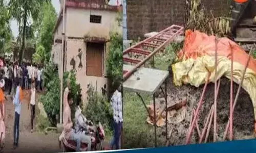 मंदिर में शिलिंग बनाने के दौरान भरभराकर गिरी दीवार, 9 बच्चों की मौत मंदिर में शिलिंग बनाने के दौरान भरभराकर गिरी दीवार, 9 बच्चों की मौत