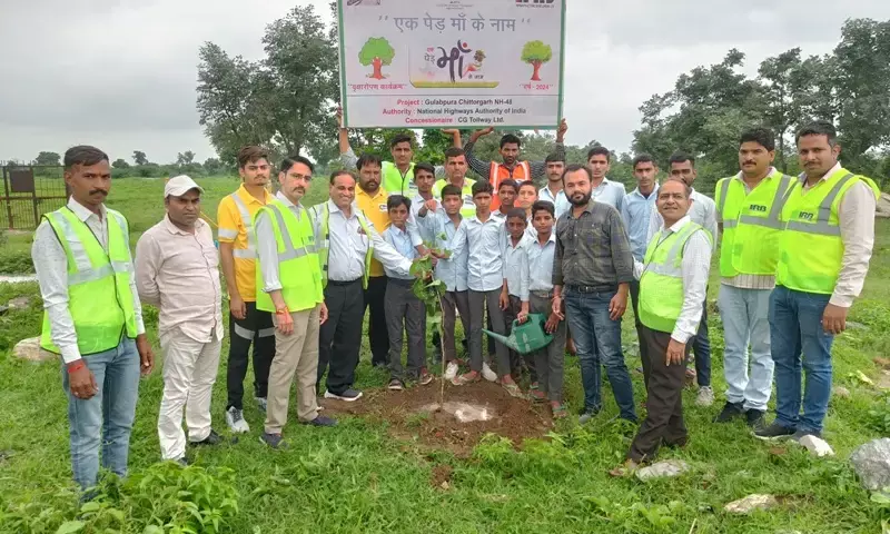 एक पेड़ मां के नाम अभियान में लाम्बिया टोल पर हुआ पौधारोपण