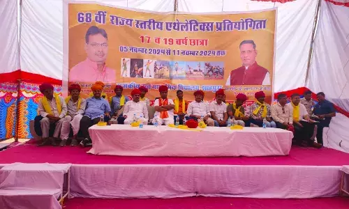 राज्य स्तरीय एथलेटिक्स प्रतियोगिता का भव्य उद्घाटन शाहपुरा में