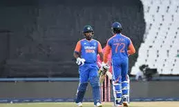 संजू सैमसन-तिलक वर्मा ने की चौकों-छक्कों की बारिश, भारत ने बनाए 283/1 संजू सैमसन-तिलक वर्मा ने की चौकों-छक्कों की बारिश, भारत ने बनाए 283/1