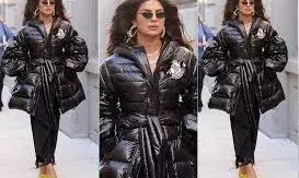 प्रियंका ने पहनी हबी निक की जैकेट, ऑल ब्लैक में बोलीं- पति जैसी जैकेट