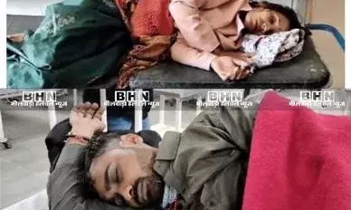 सेना के वाहन को पीछे से मारी टक्कर, बाइक सवार दंपति घायल