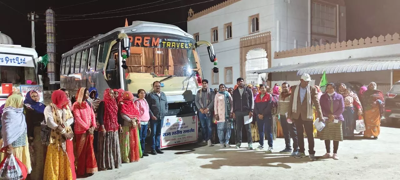 250 बसों से भीलवाड़ा जिले से  10 हजार लोग जयपुर के।लिए रवाना राज्य स्तरीय कार्यक्रम में होगे  सम्मिलित