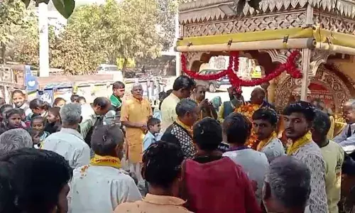 गायत्री परिवार की ज्योति कलश यात्रा गेणोली पहुंचीं