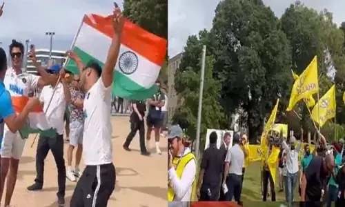 खालिस्तानी और भारतीय समर्थक मेलबर्न क्रिकेट ग्राउंड के बाहर आपस में भिड़े