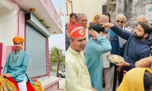 मांडलगढ़ में दीक्षार्थी राहुल का जैन समाज व जीनगर किया स्वागत अभिनंदन