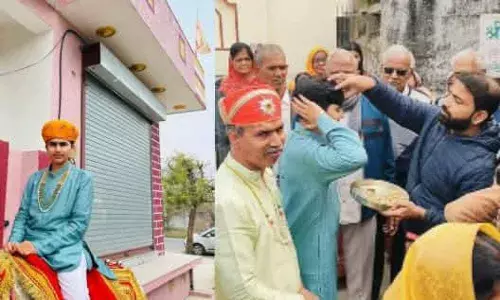 मांडलगढ़ में दीक्षार्थी राहुल का जैन समाज व जीनगर किया स्वागत अभिनंदन