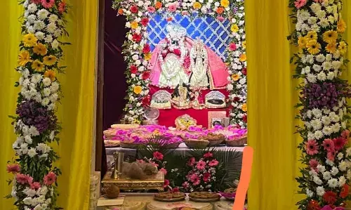 दुधाधारी मंदिर में लगा छप्पन भोग दुधाधारी मंदिर में लगा छप्पन भोग