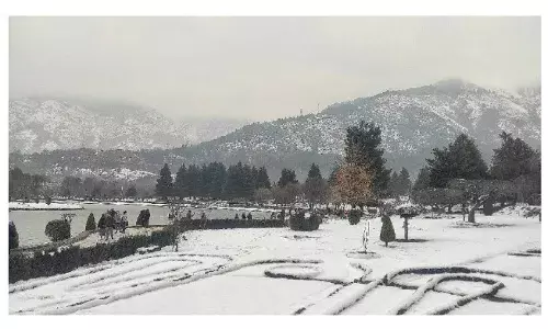 श्रीनगर समेत कश्मीर के कई हिस्सों में बर्फबारी