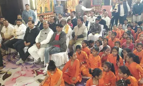 श्रीराम मंदिर में प्राण प्रतिष्ठा के एक वर्ष पूर्ण होने पर हुआ संगीतमय श्री हनुमान चालीसा का पाठ