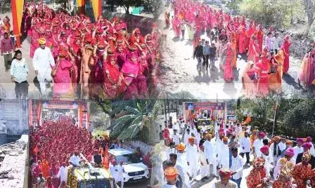 आईड़ाणा में राजसी लवाजमे के साथ निकली कलश यात्रा