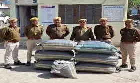 कार से 130 किलो अवैध अफीम डोडा चूरा बरामद