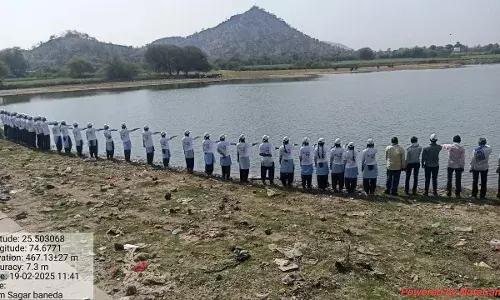 जलग्रहण यात्रा के बनेडा पहुंचने पर किया भव्य स्वागत