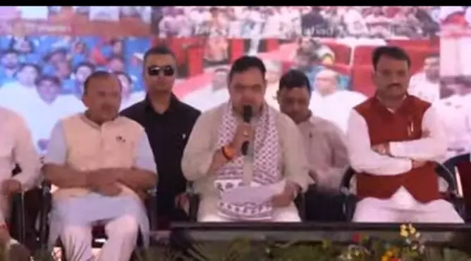 जन संवाद करते मुख्यमंत्री भजनलाल शर्मा ... मुख्यमंत्री भजन लाल शर्मा कर रहे  हे संबोधित