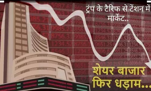 भारतीय बाजार भी धाराशाही; सेंसेक्स-निफ्टी में भारी गिरावट भारतीय बाजार भी धाराशाही; सेंसेक्स-निफ्टी में भारी गिरावट