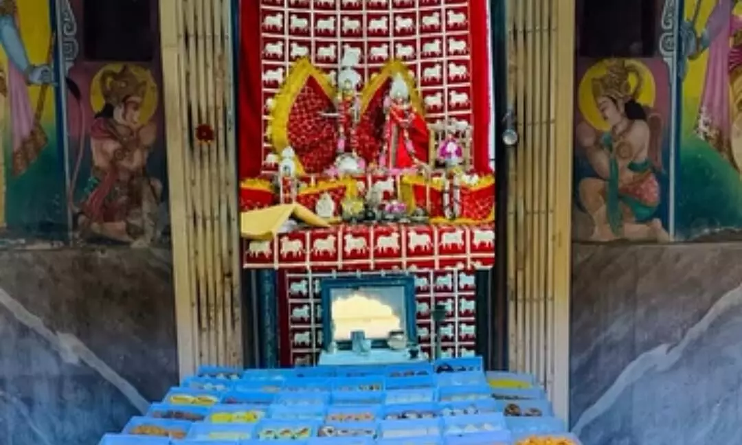 राम जन्मोत्सव पर हमीरगढ़ में सजाई छप्पन भोग की झांकी
