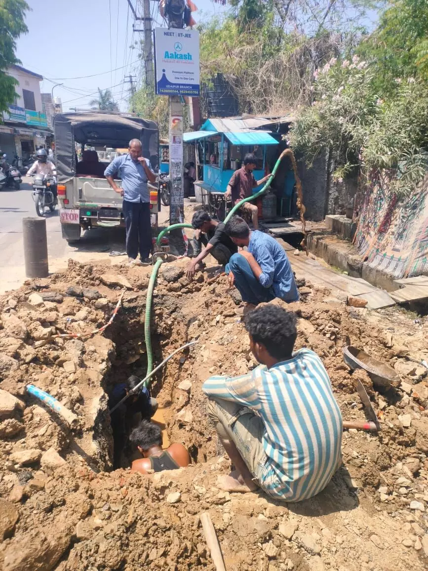 राइजिंग पाइपलाइन क्षतिग्रस्त, जलापूर्ति एक दिन आगे बढ़ाई राइजिंग पाइपलाइन क्षतिग्रस्त, जलापूर्ति एक दिन आगे बढ़ाई
