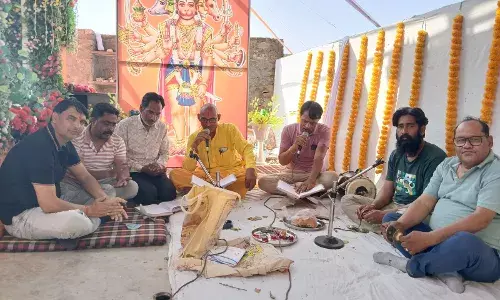 अखाड़ा हनुमान मंदिर पर अखंड रामायण पाठ हुआ प्रारंभ