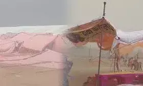 चूरू में पं. प्रदीप मिश्रा की कथा के दौरान बिगड़ गया मौसम, अफरा-तफरी मचने से पंडाल गिरा, तीन घायल, चूरू में पं. प्रदीप मिश्रा की कथा के दौरान बिगड़ गया मौसम, अफरा-तफरी मचने से पंडाल गिरा, तीन घायल,