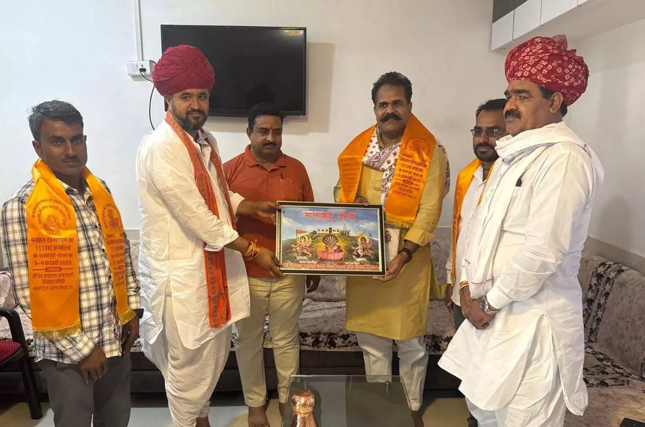 प्रदेश कांग्रेस कमेटी मेंबर शिवप्रताप हरसाना पहुंचे मालासेरी ,किए भगवान देवनारायण दर्शन
