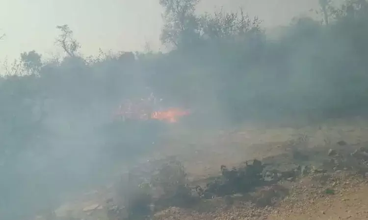 बलिया खेड़ा में दो दिन से लग रही आग बलिया खेड़ा में दो दिन से लग रही आग