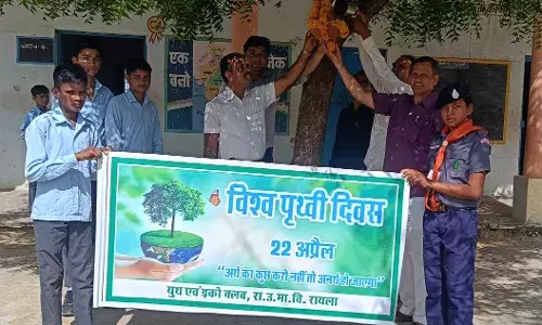 यूथ एवं स्काउट इको क्लब ने शुरू किया, परिंडा बांधों अभियान