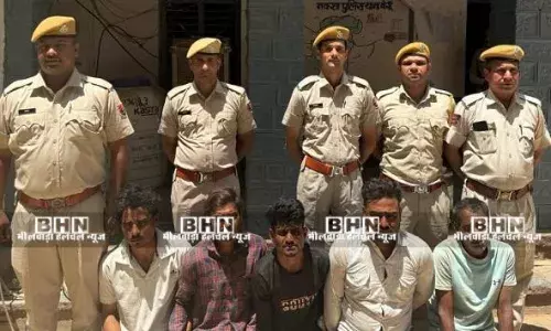 मांडलगढ़, बिजौलिया, बिगोद, रायपुर, शाहपुरा में  चोरी  लूट की वारदाते करने वाले  अंतर्राज्यीय गिरोह के पांच सदस्ये बैंक   डकैती की योजना बनाते गिरफ्तार