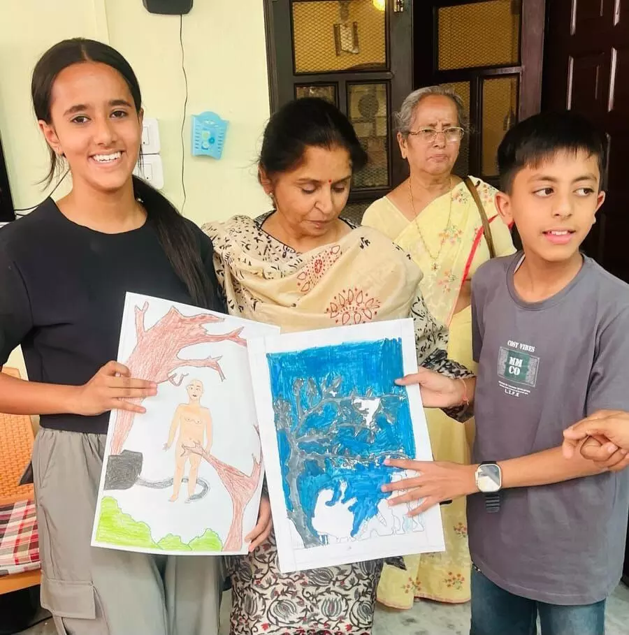 चित्रकला प्रतियोगिता में बच्चों को मिले नकद पुरस्कार