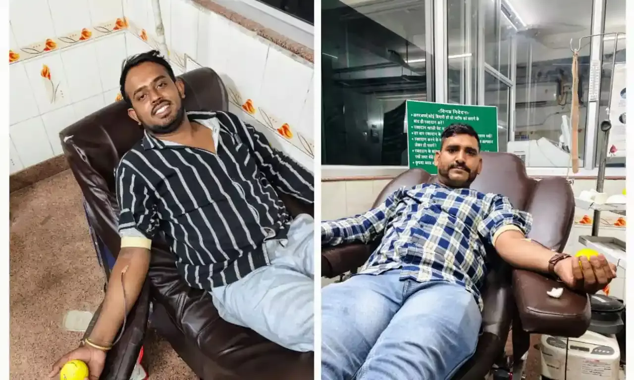 फौजी व गुर्जर ने किया रक्तदान