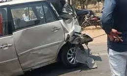 सीकर में गूगल मैप के चक्कर में लगाए कार के ब्रेक , ट्रेलर से टकराई 3 कारें,  एयरबैग से बची 5 की जान