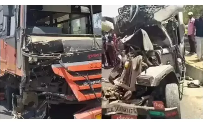 जीप, बस और बाइक में भिड़ंत 6 लोगों की मौत