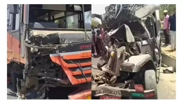 जीप, बस और बाइक में भिड़ंत 6 लोगों की मौत