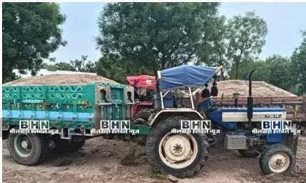 अवैध बजरी परिवहन करने पर तीन ट्रेक्टर-ट्रोली जप्त किये