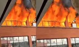 दिल्ली के गुरु गोबिंद सिंह कॉलेज में सुबह अचानक लगी आग,मौके पर पहुंची दमकल की 11 गाड़ियों