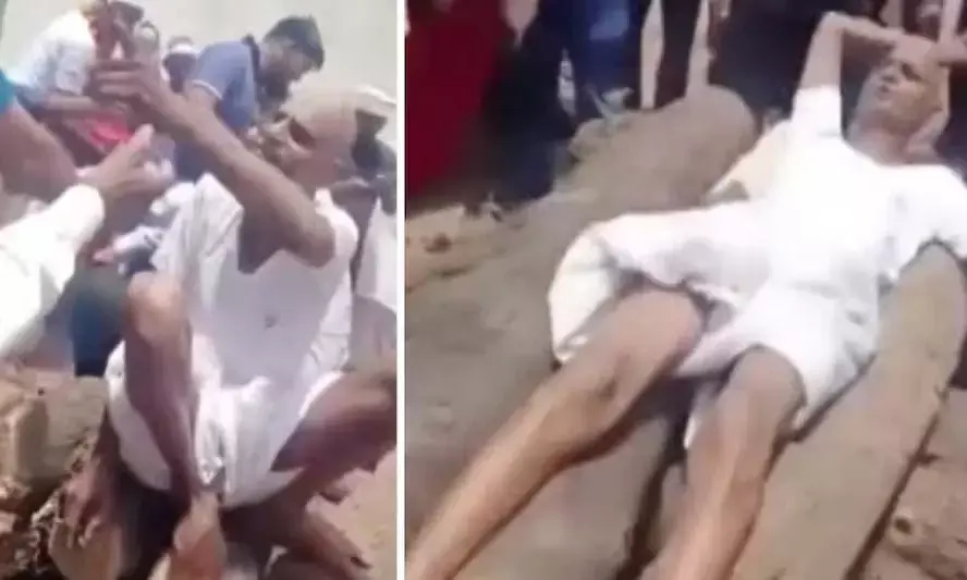 चांदी के कड़ों के लिए शमशान में मां की चिता पर लेटा बेटा