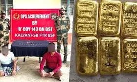 भारत-बांग्लादेश सीमा: बीएसएफ को मिली बड़ी सफलता 1 करोड़ का सोना और 41 किलो गांजा जब्त, 2 तस्कर गिरफ्तार