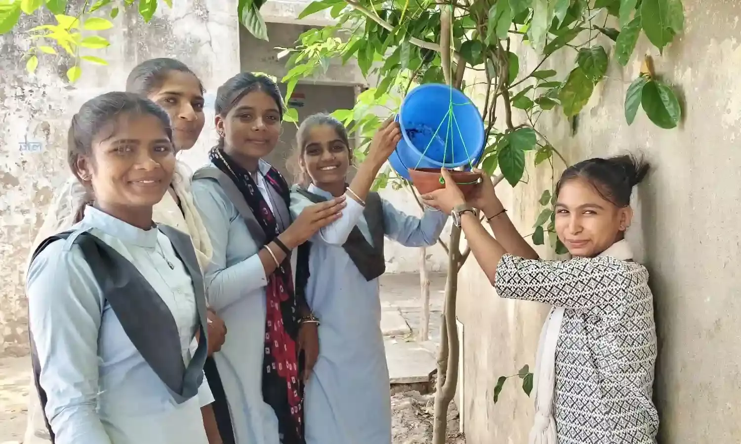 पक्षियों के लिए परिंडे बांध