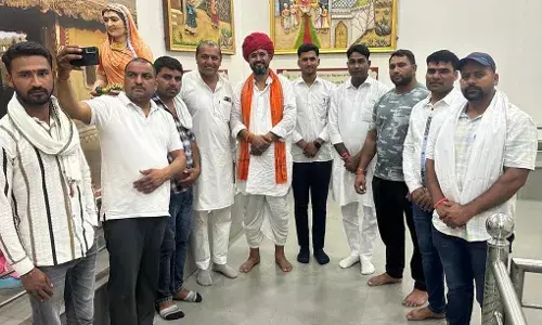 भगवान देवनारायण कॉरिडोर के लिए प्रधानमंत्री मोदी एवं मालासेरी पुजारी पोसवाल का देवसेना ने स्वागत किया