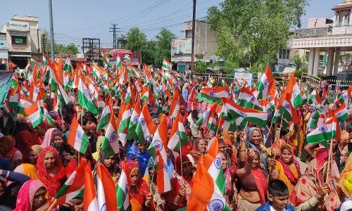 शाहपुरा में तिरंगा यात्रा में उमड़ा देशभक्ति का सैलाब