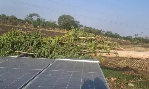 तेज अंधड़ से ग्रामीण क्षेत्रों में हुआ भारी नुकसान